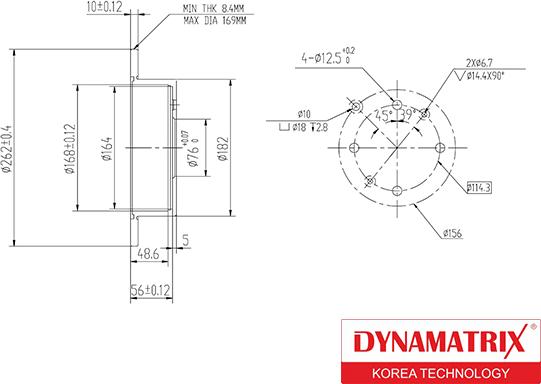 Dynamatrix DBD1448 - Гальмівний диск avtolavka.club