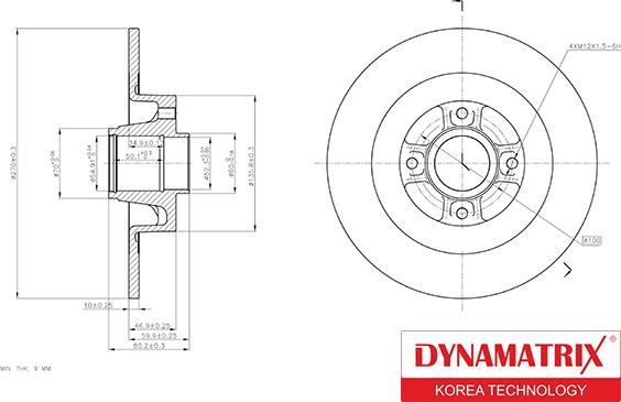 Dynamatrix DBD1443 - Гальмівний диск avtolavka.club