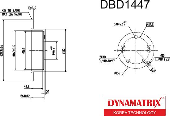 Dynamatrix DBD1447 - Гальмівний диск avtolavka.club