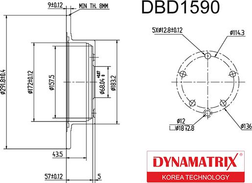 Dynamatrix DBD1590 - Гальмівний диск avtolavka.club