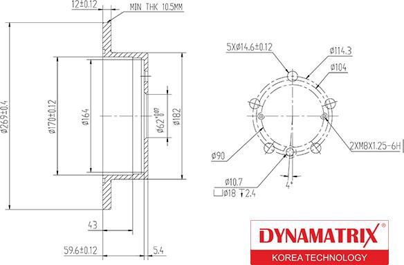 Dynamatrix DBD1598 - Гальмівний диск avtolavka.club