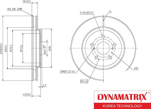 Dynamatrix DBD1544 - Гальмівний диск avtolavka.club