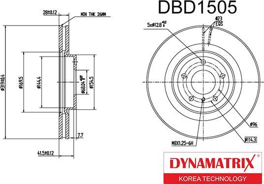 Dynamatrix DBD1505 - Гальмівний диск avtolavka.club