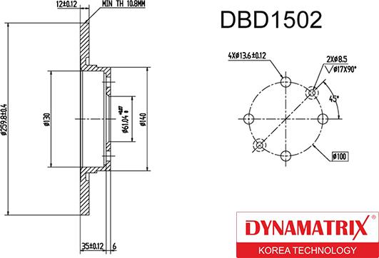 Dynamatrix DBD1502 - Гальмівний диск avtolavka.club