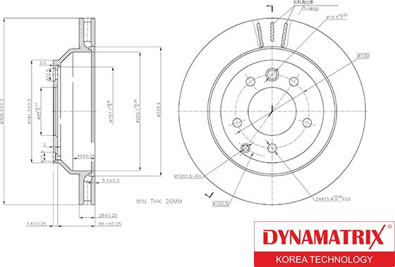 Dynamatrix DBD1580 - Гальмівний диск avtolavka.club