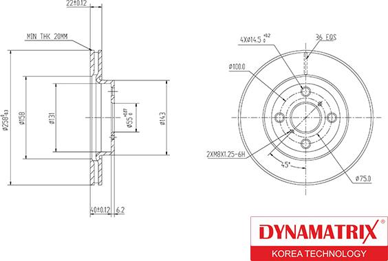 Dynamatrix DBD1587 - Гальмівний диск avtolavka.club