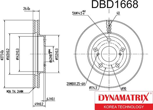 Dynamatrix DBD1668 - Гальмівний диск avtolavka.club