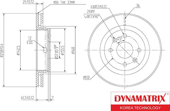 Dynamatrix DBD1628 - Гальмівний диск avtolavka.club