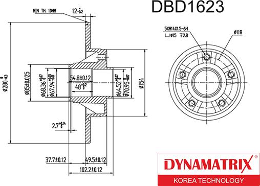 Dynamatrix DBD1623 - Гальмівний диск avtolavka.club