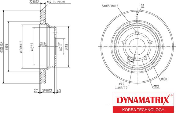 Dynamatrix DBD1672 - Гальмівний диск avtolavka.club