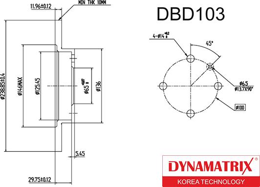 Dynamatrix DBD103 - Гальмівний диск avtolavka.club