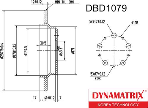 Dynamatrix DBD1079 - Гальмівний диск avtolavka.club