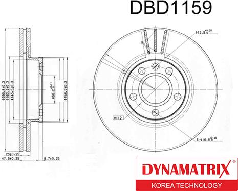 Dynamatrix DBD1159 - Гальмівний диск avtolavka.club