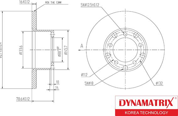 Dynamatrix DBD116A - Гальмівний диск avtolavka.club