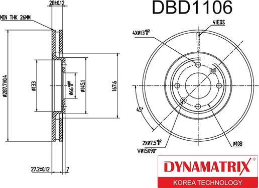 Dynamatrix DBD1106 - Гальмівний диск avtolavka.club