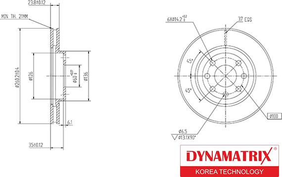 Dynamatrix DBD1131 - Гальмівний диск avtolavka.club