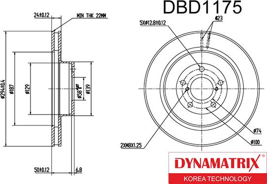 Dynamatrix DBD1175 - Гальмівний диск avtolavka.club