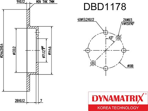 Dynamatrix DBD1178 - Гальмівний диск avtolavka.club