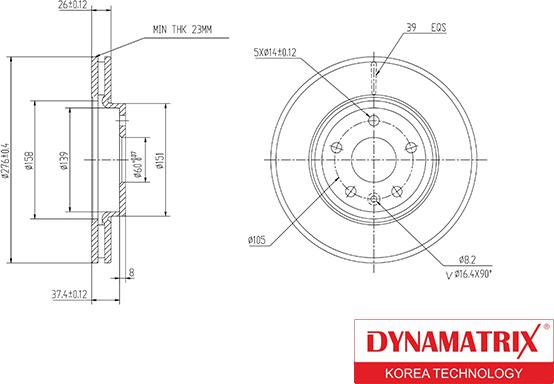 Dynamatrix DBD1869 - Гальмівний диск avtolavka.club