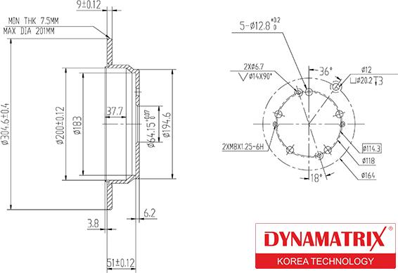 Dynamatrix DBD1860 - Гальмівний диск avtolavka.club