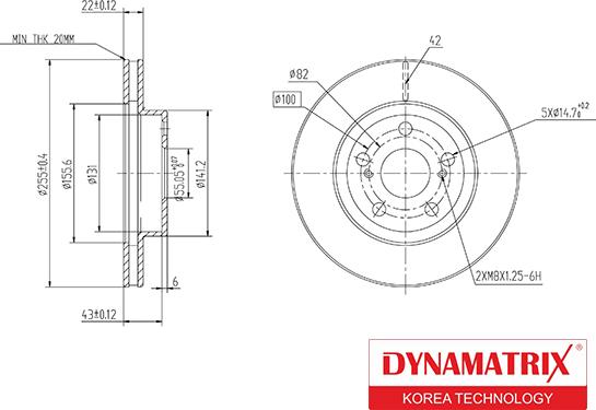 Dynamatrix DBD1886 - Гальмівний диск avtolavka.club