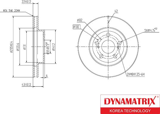 Dynamatrix DBD188 - Гальмівний диск avtolavka.club