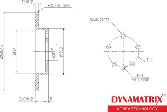 Dynamatrix DBD1872 - Гальмівний диск avtolavka.club