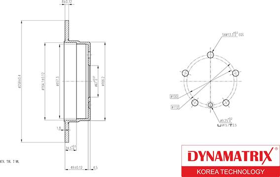 Dynamatrix DBD1362 - Гальмівний диск avtolavka.club