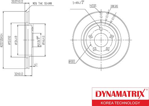 Dynamatrix DBD1376 - Гальмівний диск avtolavka.club