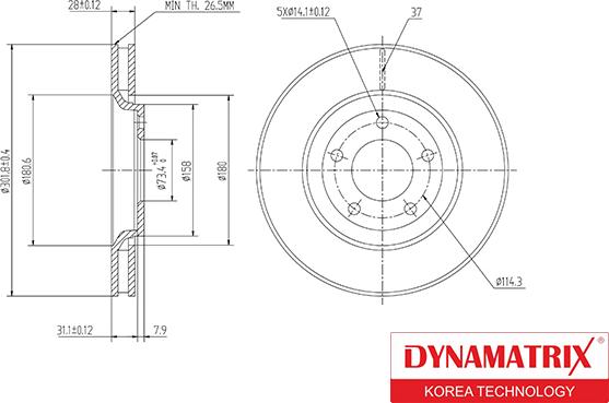 Dynamatrix DBD1372 - Гальмівний диск avtolavka.club