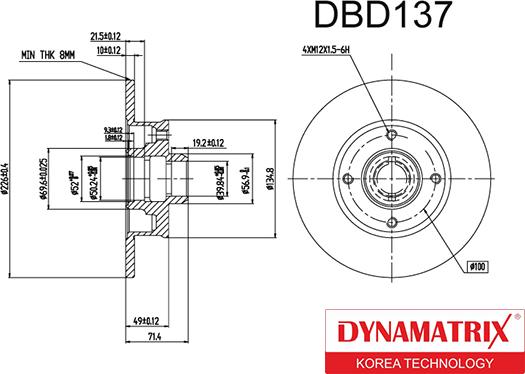 Dynamatrix DBD137 - Гальмівний диск avtolavka.club