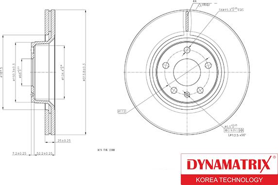 Dynamatrix DBD1291 - Гальмівний диск avtolavka.club