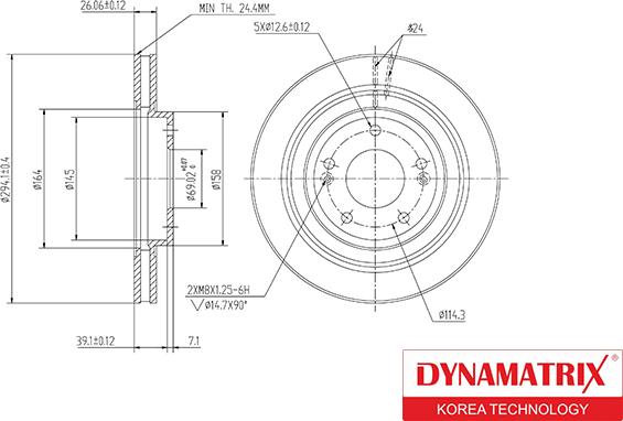 Dynamatrix DBD1292 - Гальмівний диск avtolavka.club