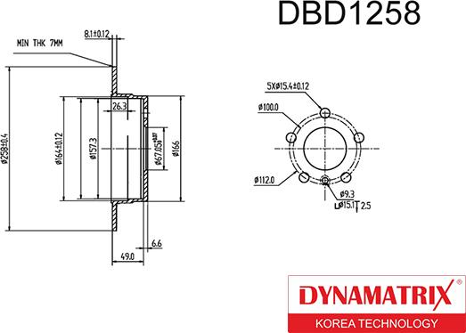 Dynamatrix DBD1258 - Гальмівний диск avtolavka.club