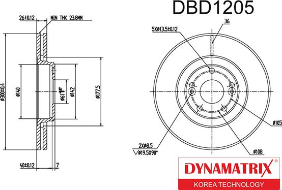 Dynamatrix DBD1205 - Гальмівний диск avtolavka.club