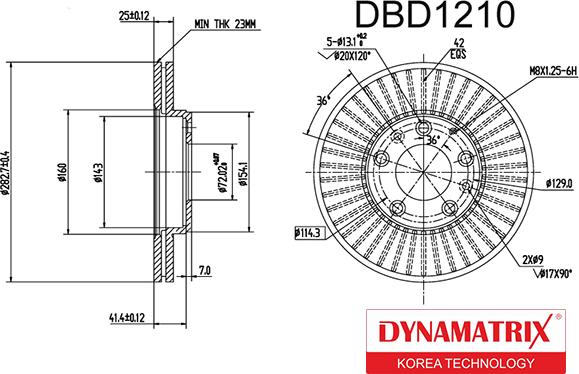 Dynamatrix DBD1210 - Гальмівний диск avtolavka.club