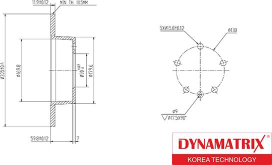 Dynamatrix DBD1272 - Гальмівний диск avtolavka.club