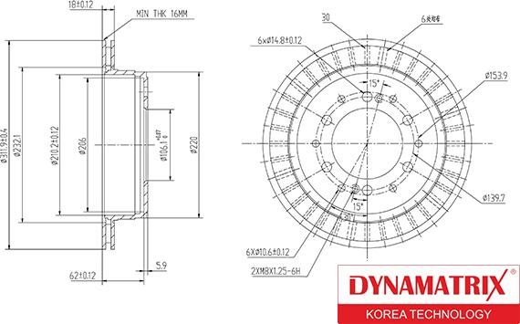 Dynamatrix DBD1743 - Гальмівний диск avtolavka.club