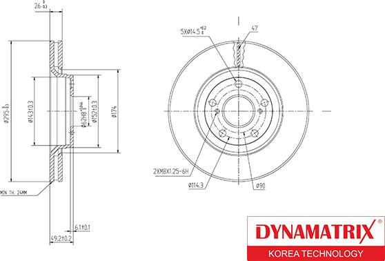 Dynamatrix DBD1756 - Гальмівний диск avtolavka.club