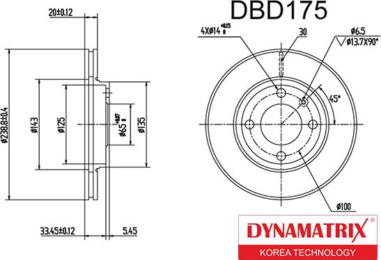 Dynamatrix DBD175 - Гальмівний диск avtolavka.club