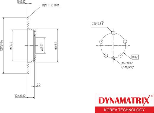 Dynamatrix DBD1709 - Гальмівний диск avtolavka.club