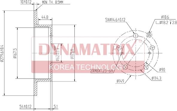 Dynamatrix DBD1704 - Гальмівний диск avtolavka.club