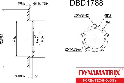 Dynamatrix DBD1788 - Гальмівний диск avtolavka.club