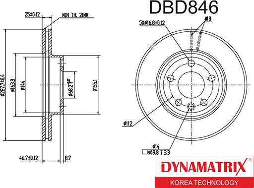 Dynamatrix DBD846 - Гальмівний диск avtolavka.club