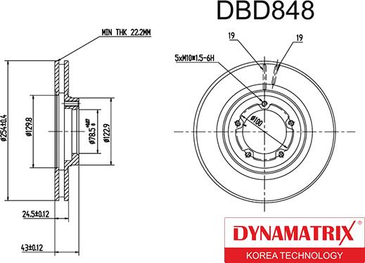 Dynamatrix DBD848 - Гальмівний диск avtolavka.club