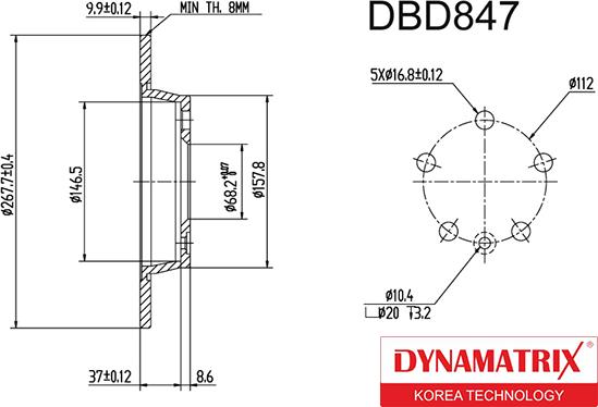 Dynamatrix DBD847 - Гальмівний диск avtolavka.club