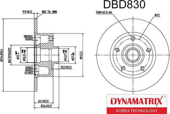 Dynamatrix DBD830 - Гальмівний диск avtolavka.club