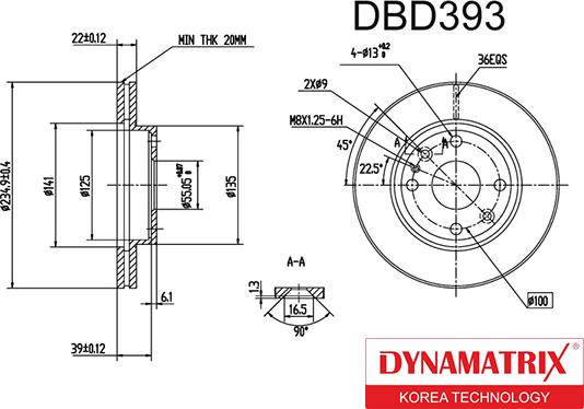 Dynamatrix DBD393 - Гальмівний диск avtolavka.club