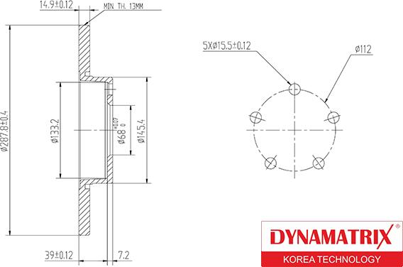 Dynamatrix DBD324 - Гальмівний диск avtolavka.club