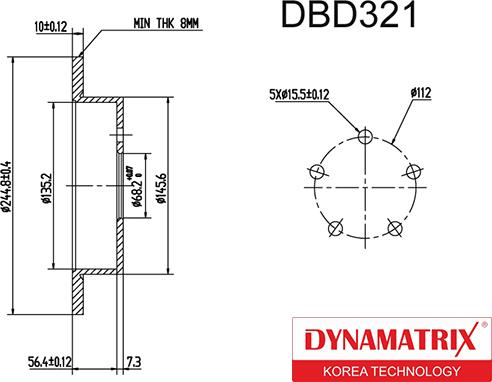 Dynamatrix DBD321 - Гальмівний диск avtolavka.club